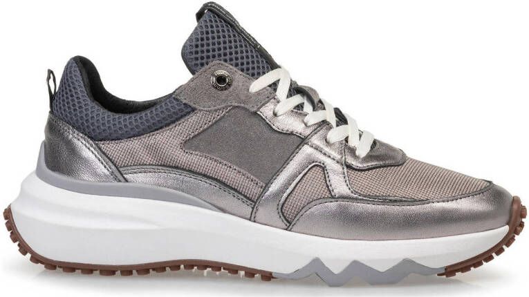 Floris van Bommel Curvi chunky leren sneakers zilver