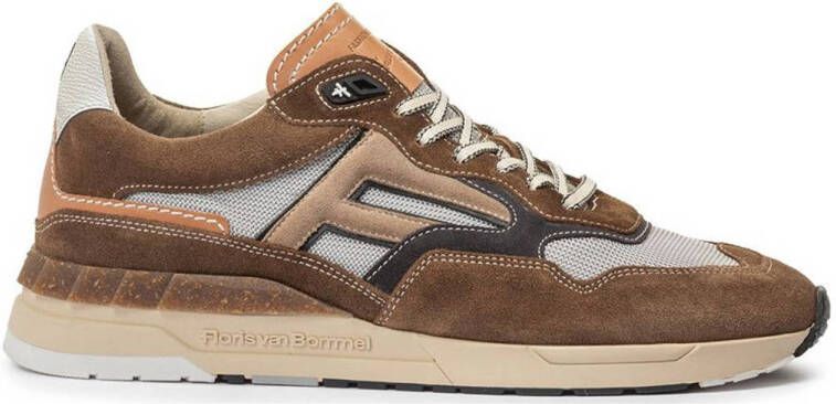 FLORIS VAN BOMMEL Lage Sneakers Heren Sfm-10153 De Runner Maat: 48 Materiaal: Suède Kleur: Cognac