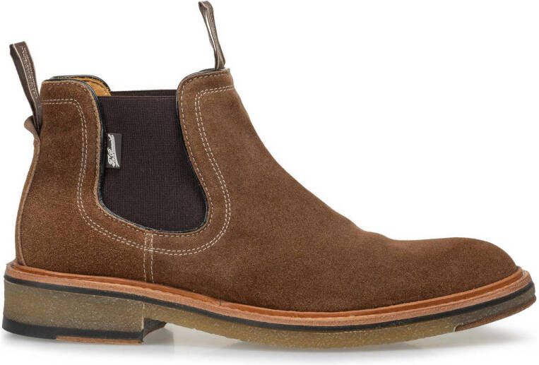 Floris van Bommel De Tanker 03.02 suède chelsea boots cognac