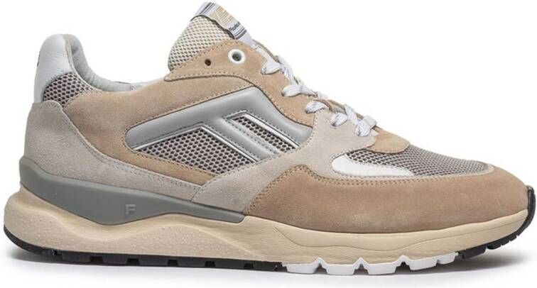FLORIS VAN BOMMEL Lage Sneakers Heren Sfm-10154 De Treener Maat: 42⅔ Materiaal: Leer Kleur: Beige
