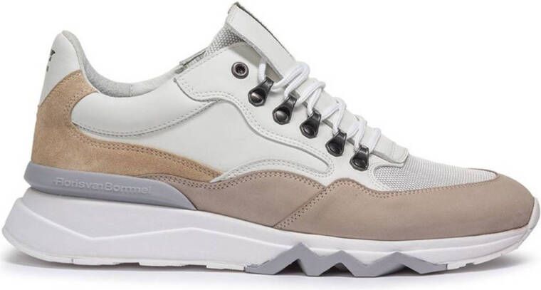 FLORIS VAN BOMMEL Lage Sneakers Heren Sfm-10135 De Zager Maat: 48 Materiaal: Nubuck Kleur: Wit