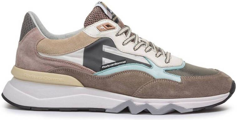 FLORIS VAN BOMMEL Lage Sneakers Heren Sfm-10136 De Zager Maat: 39⅓ Materiaal: Leer Kleur: Taupe
