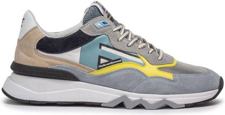 FLORIS VAN BOMMEL Lage Sneakers Heren Sfm-10136 De Zager Maat: 43⅓ Materiaal: Leer Kleur: Blauw