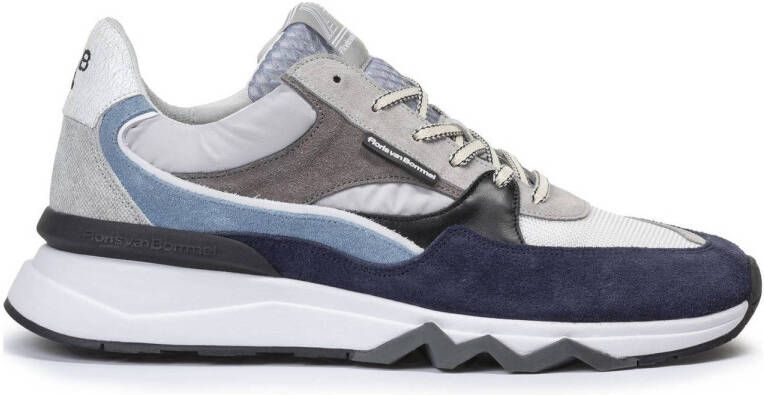 Floris van Bommel De Zager 07.06 suède sneakers blauw grijs