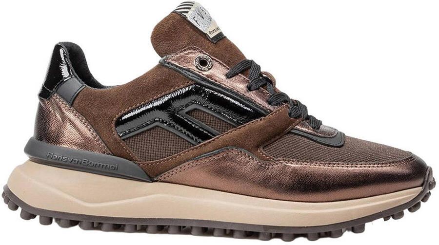Floris van Bommel Dames Sneakers Noppi 52.06 Darkbrown Donkerbruin