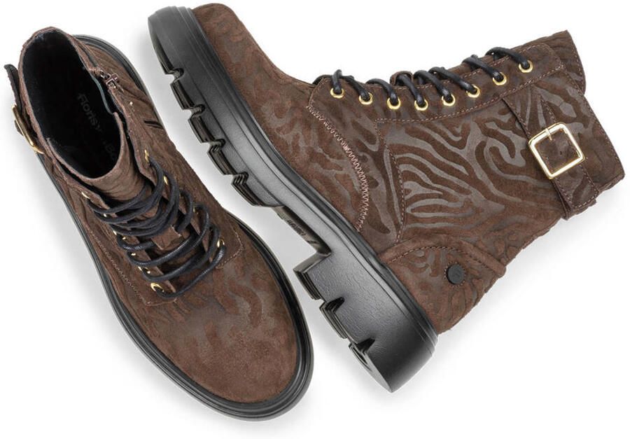 Floris van Bommel Bayli suède veterboots donkerbruin - Foto 2