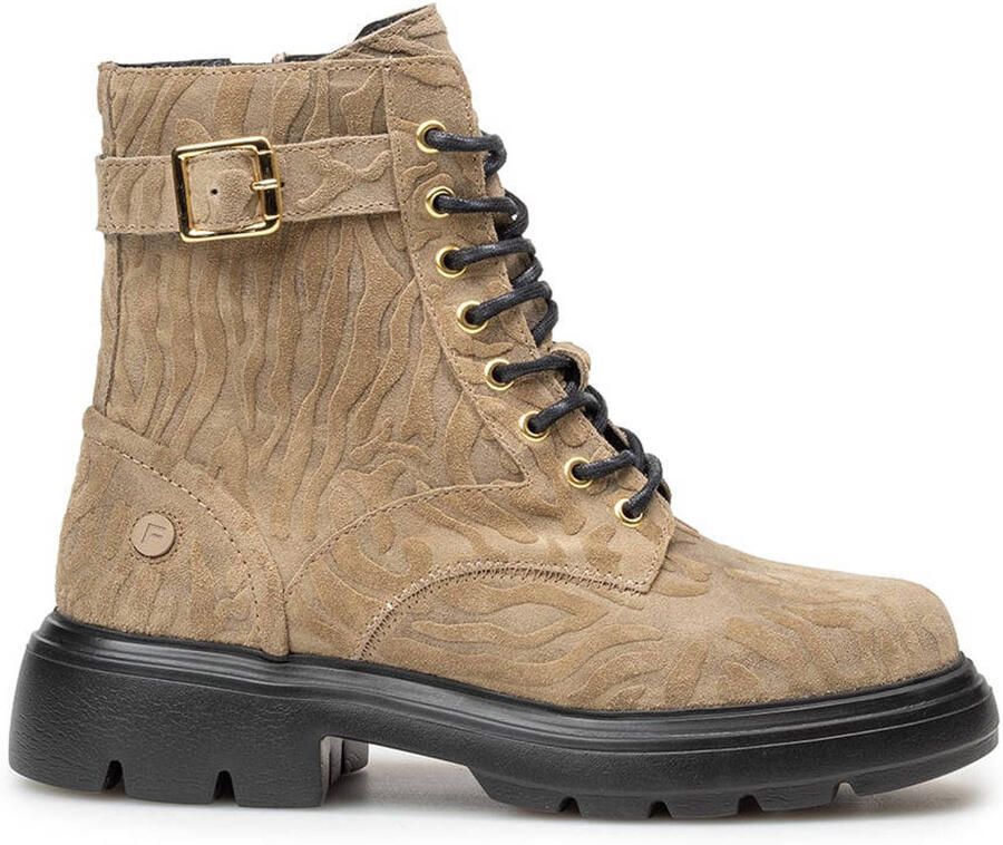 Floris van Bommel Bayli suède veterboots taupe