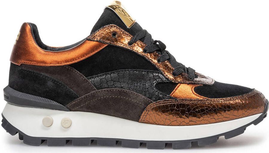 FLORIS VAN BOMMEL Lage Sneakers Dames Sfw-10098 Blokki Maat: 41 Materiaal: Suède Kleur: Brons