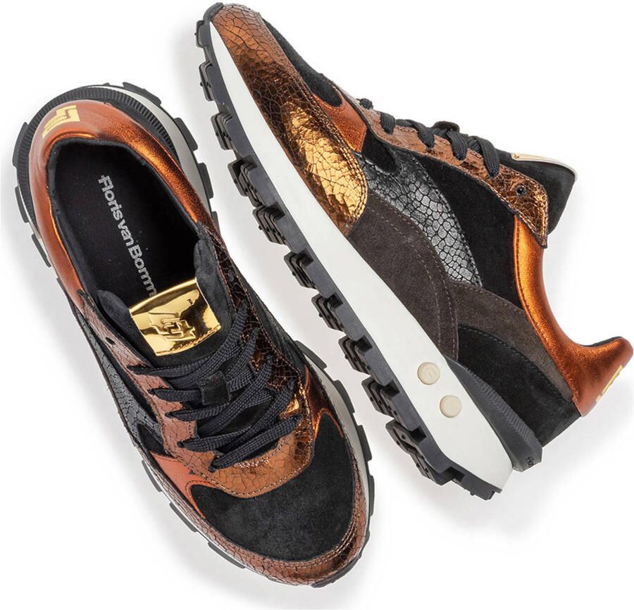 FLORIS VAN BOMMEL Lage Sneakers Dames Sfw-10098 Blokki Maat: 37 Materiaal: Suède Kleur: Brons - Foto 2