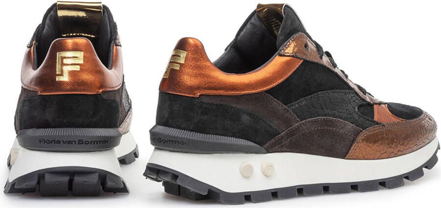 FLORIS VAN BOMMEL Lage Sneakers Dames Sfw-10098 Blokki Maat: 37 Materiaal: Suède Kleur: Brons