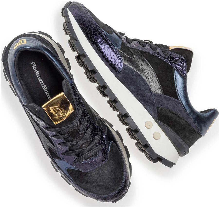 FLORIS VAN BOMMEL Lage Sneakers Dames Sfw-10098 Blokki Maat: 41 5 Materiaal: Suède Kleur: Blauw