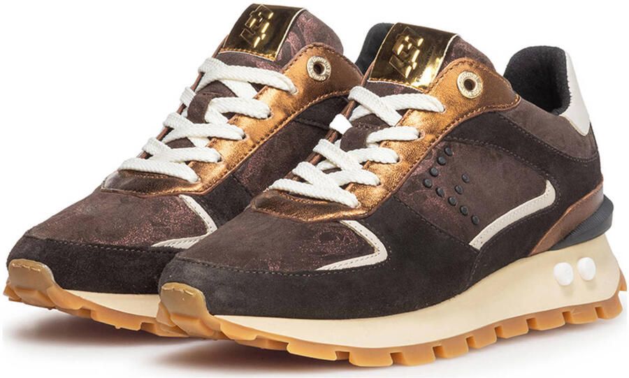 FLORIS VAN BOMMEL Lage Sneakers Dames Sfw-10084 Blokki Maat: 39 Materiaal: Leer Kleur: Bruin