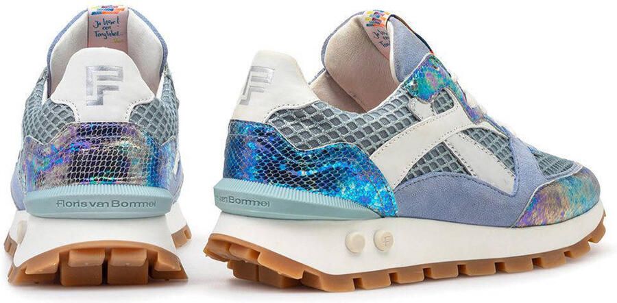 FLORIS VAN BOMMEL Lage Sneakers Dames Sfw-10157 Blokki Suède Blauw - Foto 3