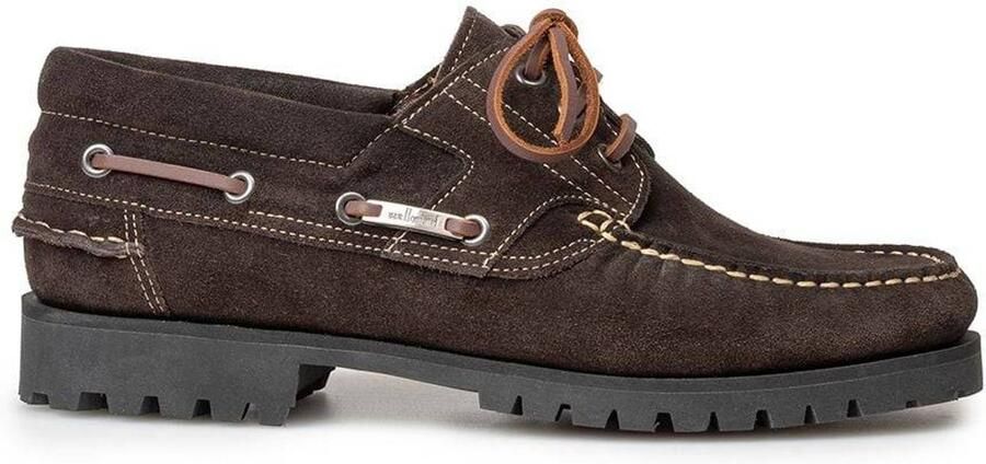 Floris van Bommel Boat Shoe 02.06 suède bootschoen donker bruin