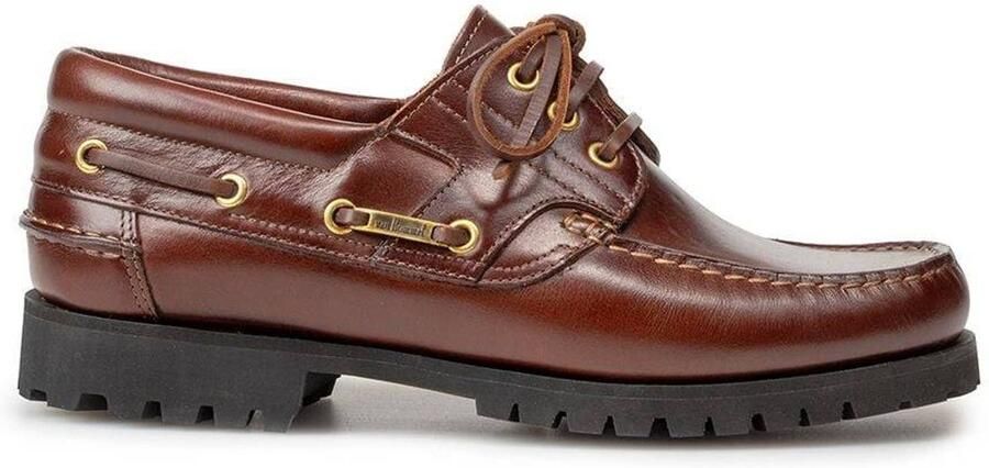 Floris van Bommel Boat Shoe 02.09 leren bootschoen rood bruin