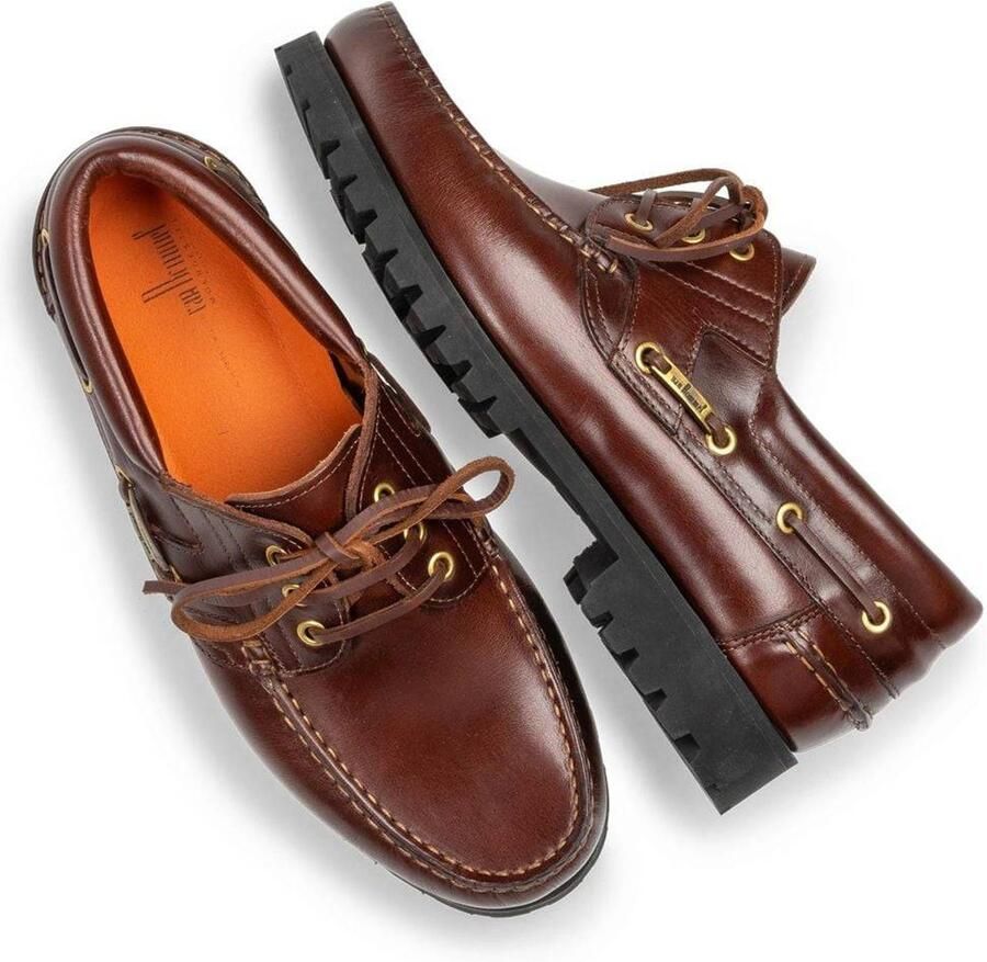 Floris van Bommel Boat Shoe 02.09 leren bootschoen rood bruin - Foto 2