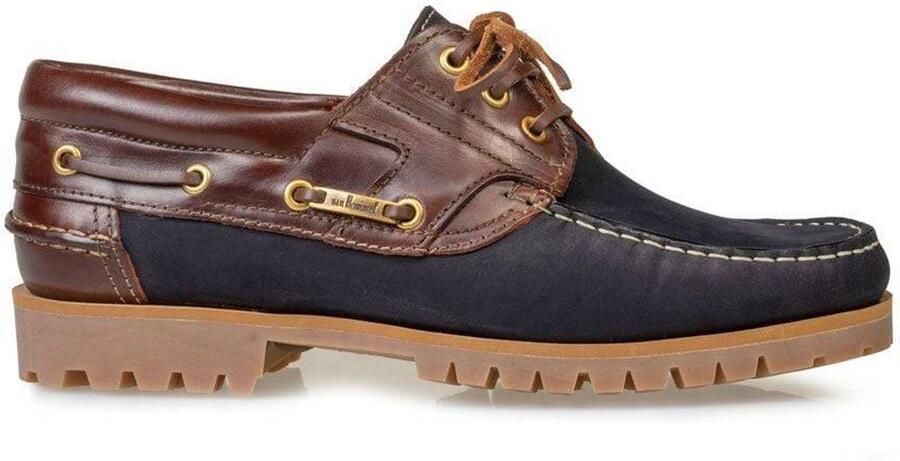 Floris van Bommel Van Bommel 10470 Sportieve veterschoen men (10+) bluebeige 11 darkblue Leer