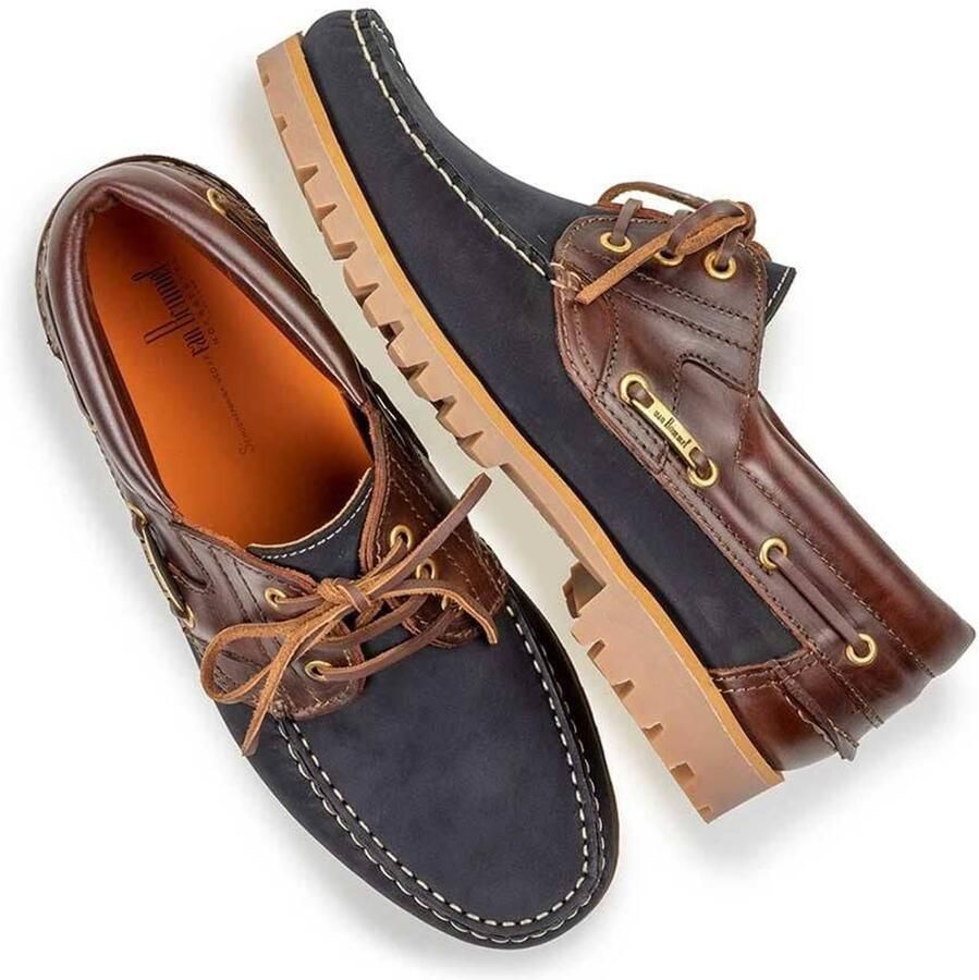 Floris van Bommel Van Bommel 10470 Sportieve veterschoen men (10+) bluebeige 11 darkblue Leer - Foto 4