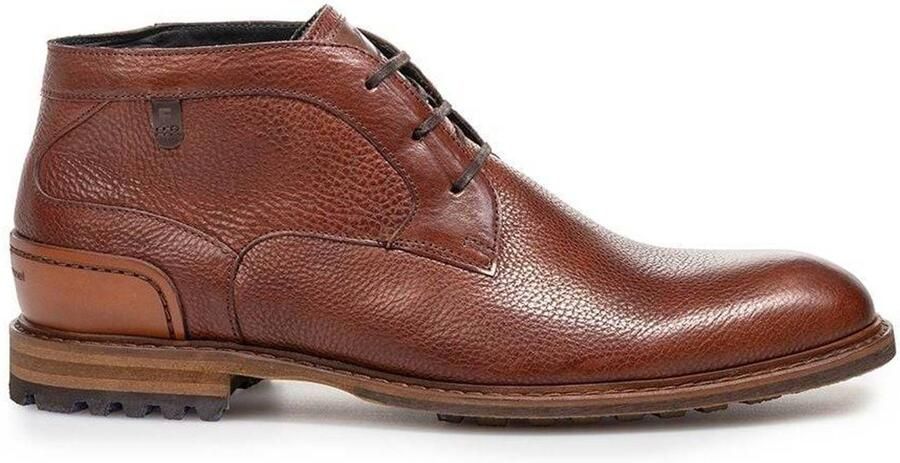 Floris van Bommel Crepi 13.13 leren enkelboots cognac