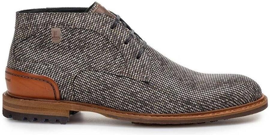 Floris van Bommel CREPI 13.27 Vrije tijd half-hoog Heren veterschoen Heren sneakers Wit beige