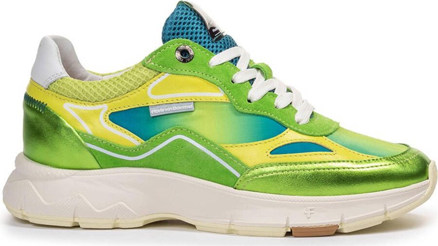 Floris van Bommel Daysi 01.09 leren sneakers groen geel - Foto 3