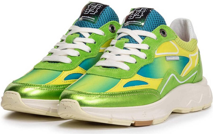 Floris van Bommel Daysi 01.09 leren sneakers groen geel - Foto 2
