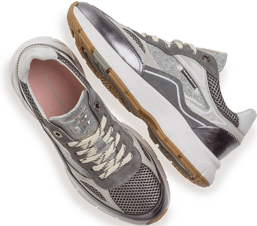 FLORIS VAN BOMMEL Lage Sneakers Dames Sfw-10101 Maat: 40 Materiaal: Leer Kleur: Zilverkleurig - Foto 2
