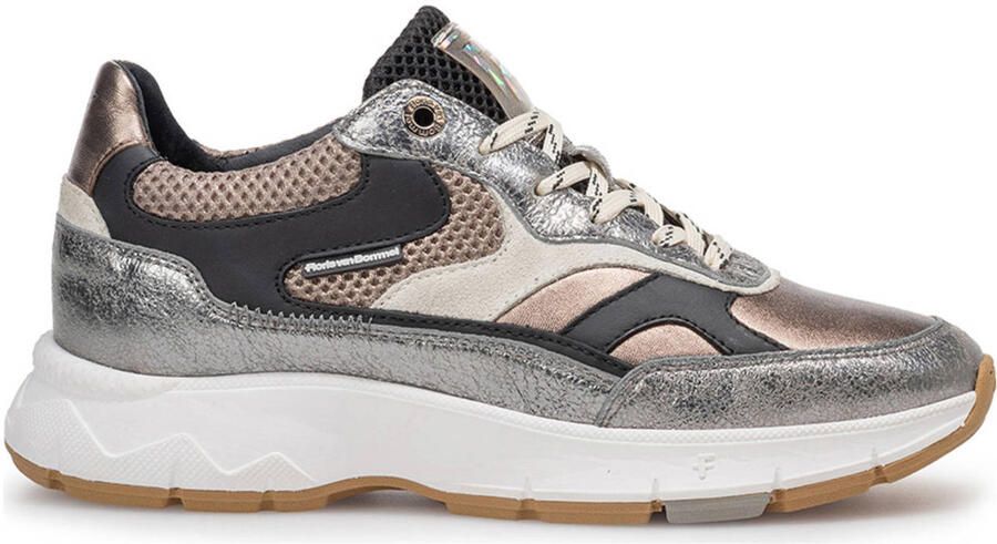 FLORIS VAN BOMMEL Lage Sneakers Dames Sfw-10133 Daysi Maat: 39 5 Materiaal: Leer Kleur: Zilverkleurig