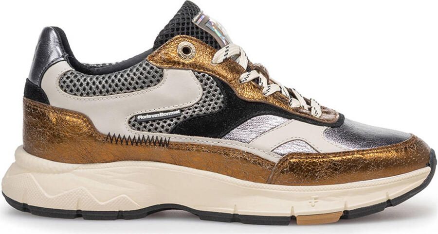 Floris van Bommel Daysi 03.09 leren sneakers brons zilver