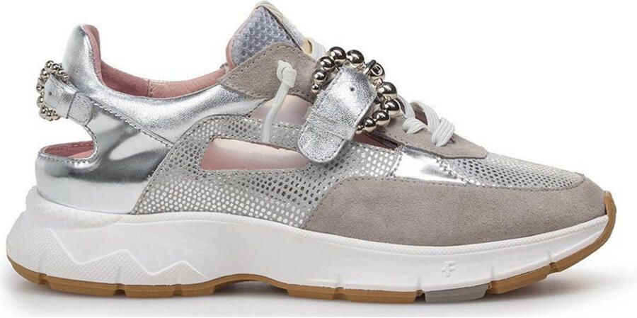 Floris van Bommel Daysi 08.02 suède sneakers zilver