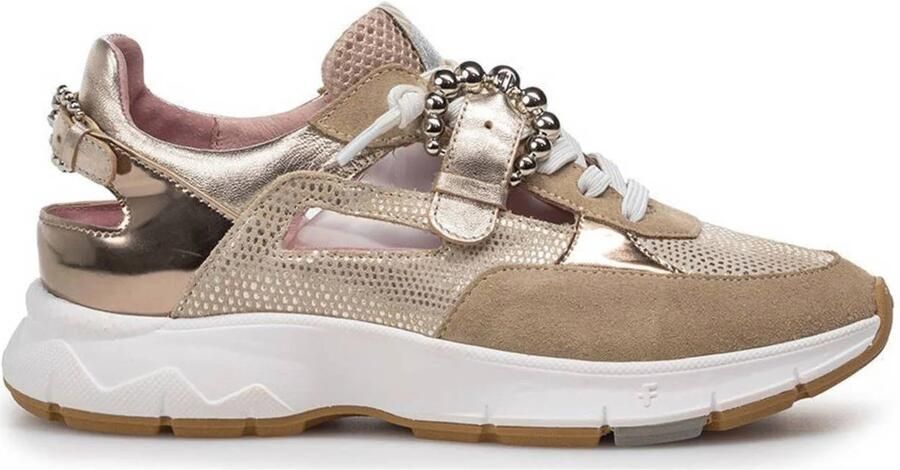 Floris van Bommel Sfw-10155 Daysi Sneakers Nubuck Dames Goudkleurig
