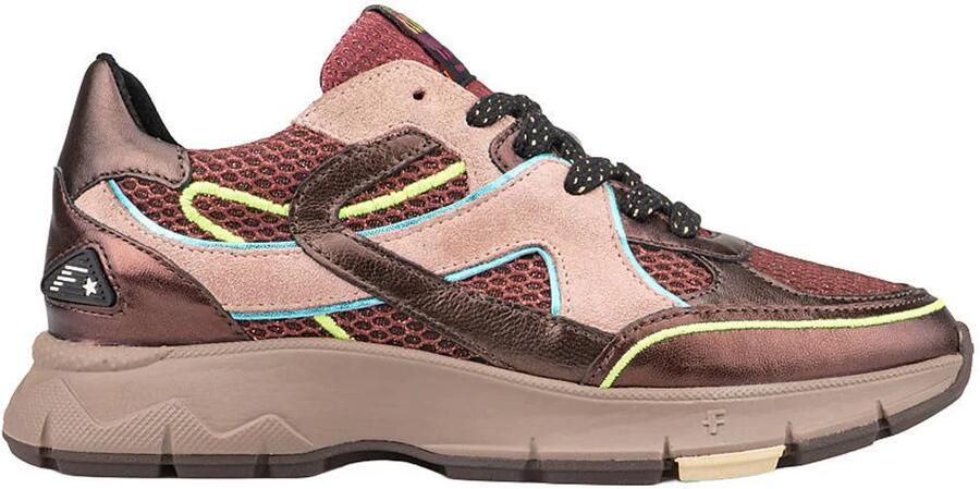 Floris van Bommel Daysi 09 leren sneakers met plateauzool bordeaux
