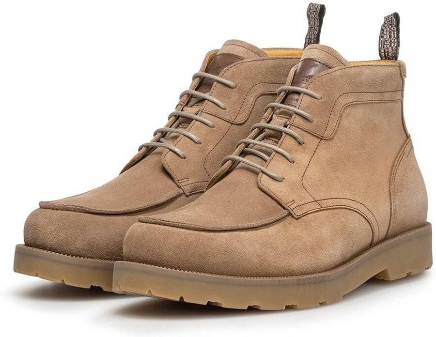 Floris van Bommel DE BIJLER 01.05 Vrije tijd half-hoog Heren veterschoen Heren sneakers Taupe - Foto 2
