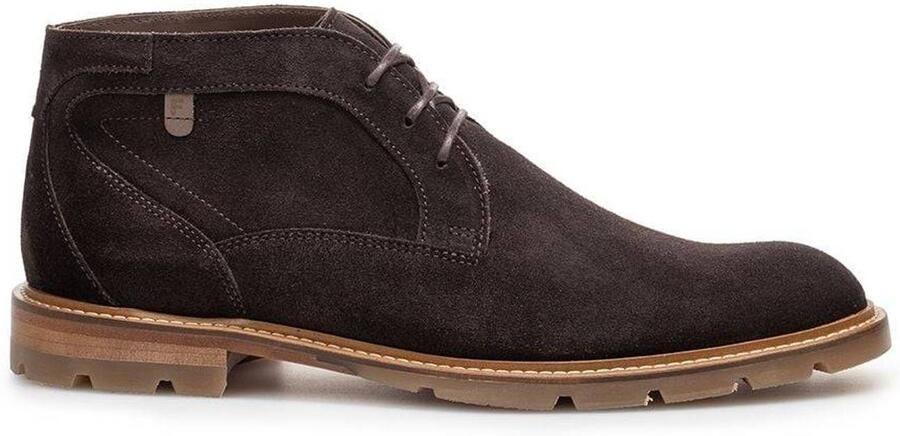 Floris van Bommel De Braver 01.09 suède enkelboots donkerbruin