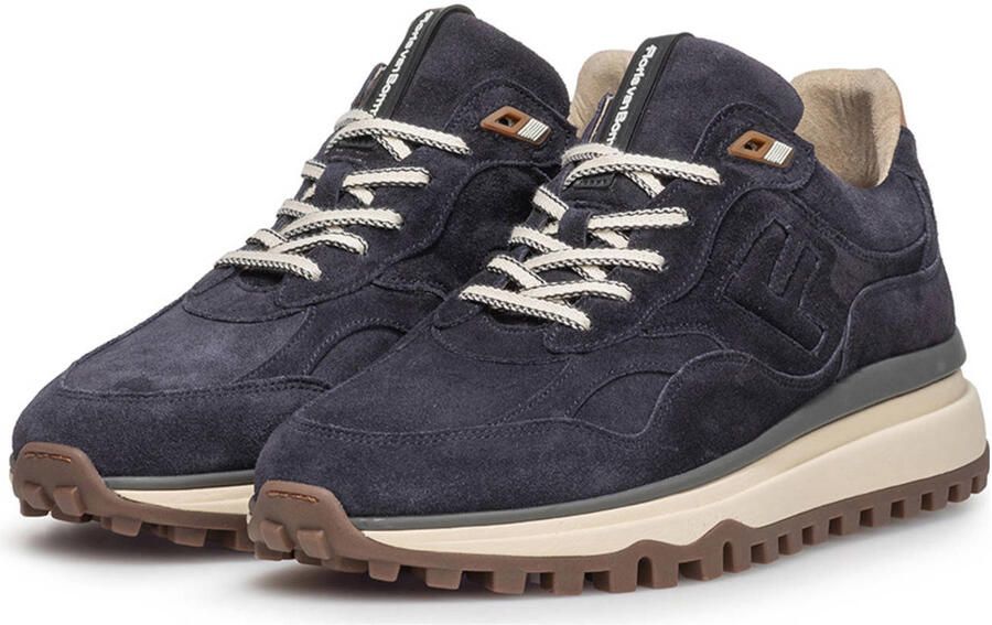 FLORIS VAN BOMMEL Lage Sneakers Heren Sfm-10238 De Gripper Maat: 45⅓ Materiaal: Suède Kleur: Blauw