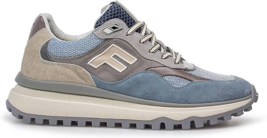 FLORIS VAN BOMMEL Lage Sneakers Heren Sfm-10238 De Gripper Maat: 42⅔ Materiaal: Textiel Kleur: Blauw