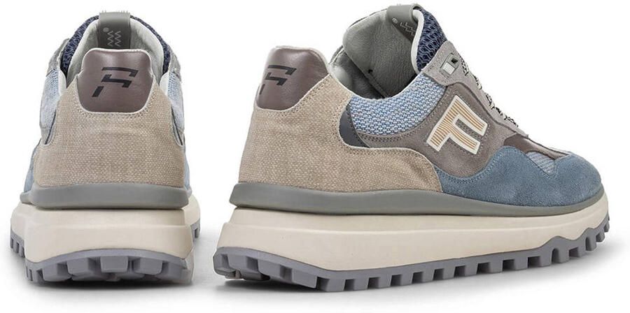 FLORIS VAN BOMMEL Lage Sneakers Heren Sfm-10238 De Gripper Maat: 42⅔ Materiaal: Textiel Kleur: Blauw - Foto 3