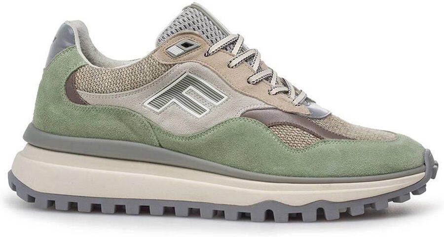 FLORIS VAN BOMMEL Lage Sneakers Heren Sfm-10238 De Gripper Maat: 40⅔ Materiaal: Suède Kleur: Groen
