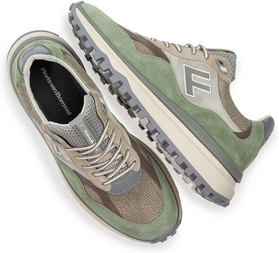 FLORIS VAN BOMMEL Lage Sneakers Heren Sfm-10238 De Gripper Maat: 40⅔ Materiaal: Suède Kleur: Groen - Foto 2