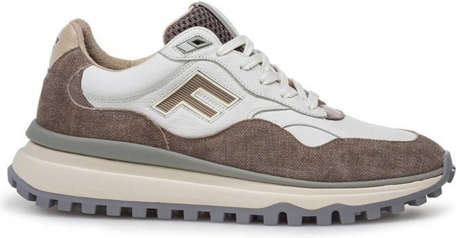 Floris van Bommel De Gripper 01.16 suède sneakers bruin wit