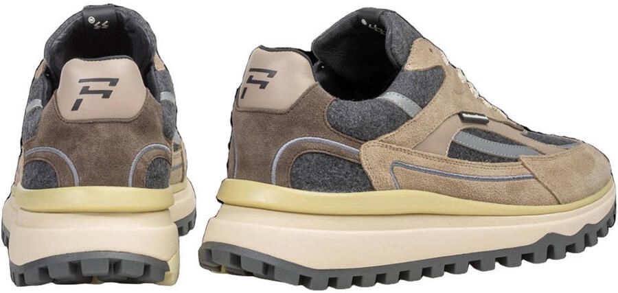 Floris van Bommel heren sneaker De Gripper suede en wol beige grijs - Foto 2