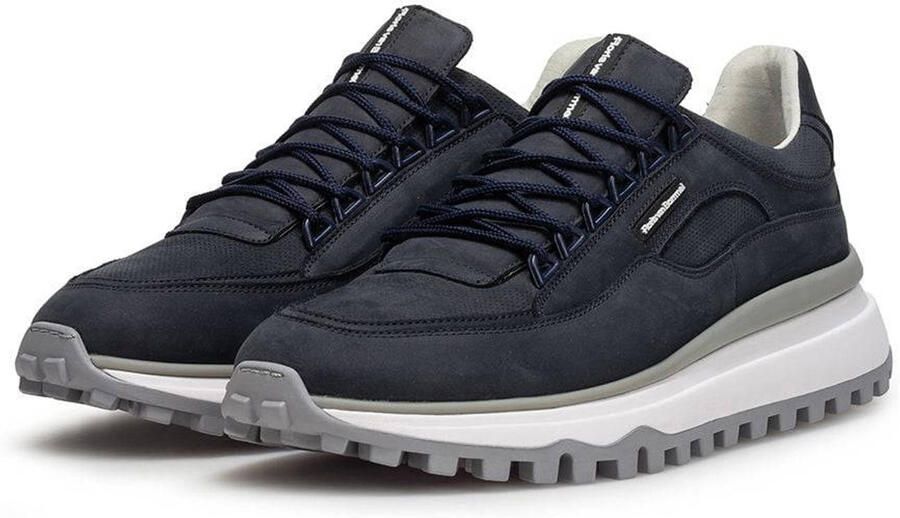 FLORIS VAN BOMMEL Lage Sneakers Heren Sfm-10248 De Gripper Maat: 44 Materiaal: Nubuck Kleur: Blauw