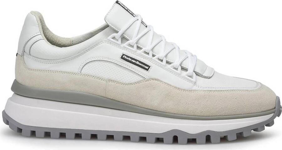 FLORIS VAN BOMMEL Lage Sneakers Heren Sfm-10248 De Gripper Maat: 43⅓ Materiaal: Leer Kleur: Wit