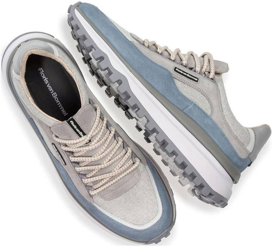FLORIS VAN BOMMEL Lage Sneakers Heren Sfm-10248 De Gripper Maat: 43⅓ Materiaal: Textiel Kleur: Grijs - Foto 2