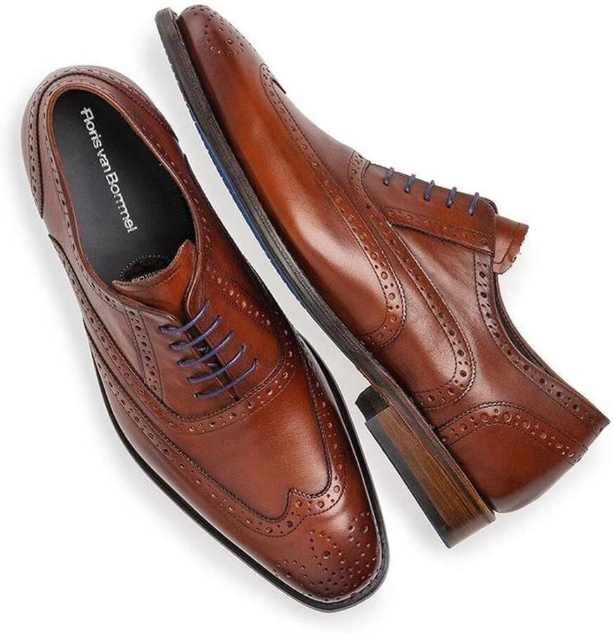 Floris van Bommel De Loper 04.05 leren veterschoenen donker cognac - Foto 2