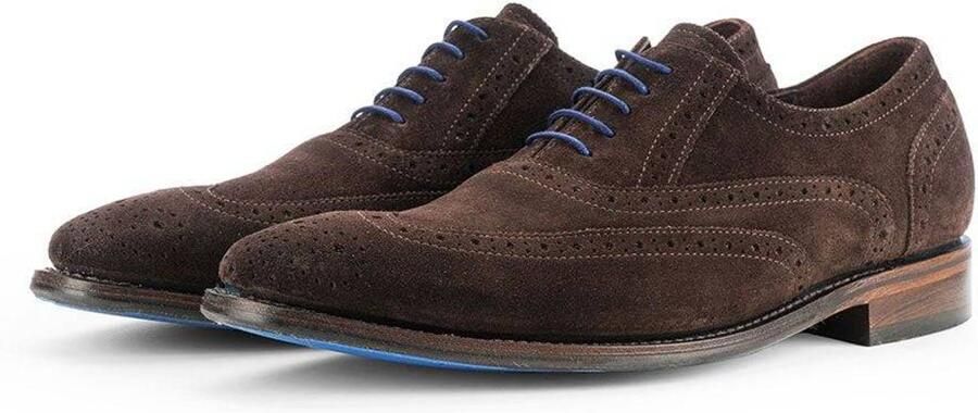 Floris van Bommel De Loper 04.07 suède veterschoenen donkerbruin - Foto 3