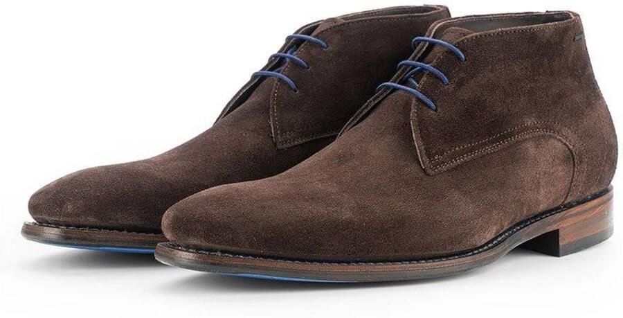 Floris van Bommel De Loper 15.02 suède enkelboots donkerbruin - Foto 2