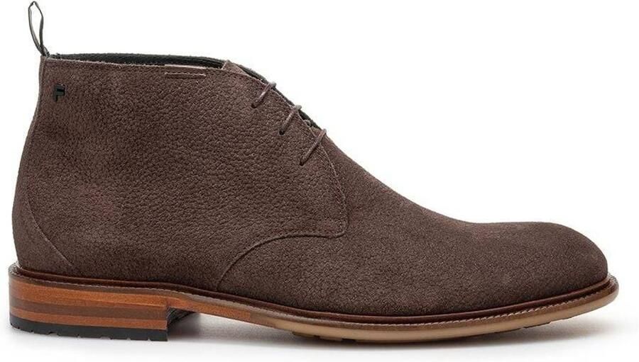 Floris van Bommel De Normer 01.18 suède enkelboots donkerbruin