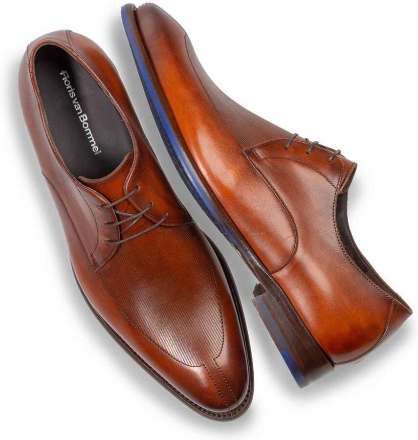 Floris van Bommel De Stapper 72.00 leren veterschoen donker cognac - Foto 2