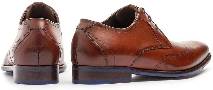 Floris van Bommel De Stijler 42.00 leren veterschoenen donker cognac - Foto 3
